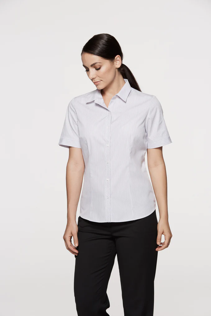 Bayview Wide Stripe Short Sleeve Shirt - Ladies - Selector Uniforms