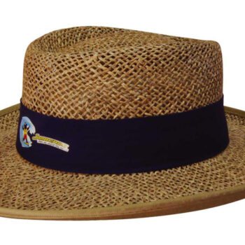 Straw Sports Hat w/- Material Under Brim