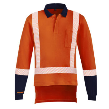 Mens Orange Flame TTMC-W17 X Back Taped Polo