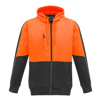 Unisex Hi Vis Full Zip Hoodie